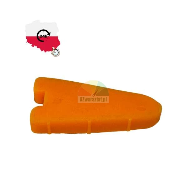 Orange plastic wedge tool component on white background with 24h delivery icon