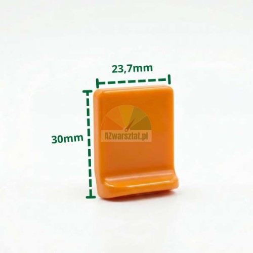 Orange plastic mounting foot cover Type Z with dimensions 30x23.7mm