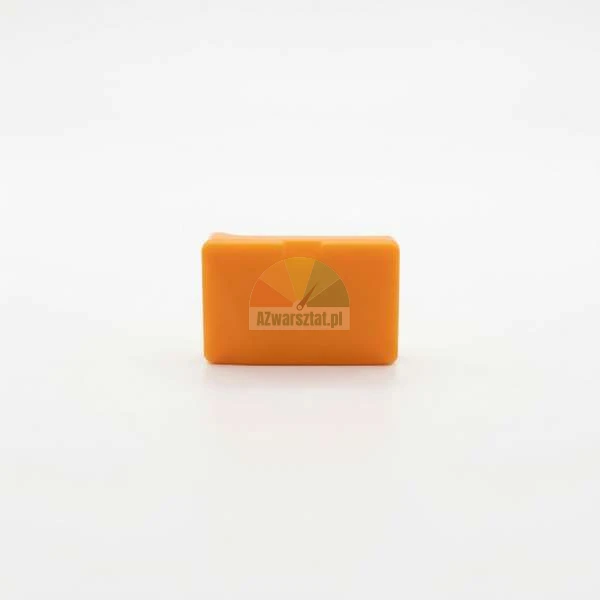 Small orange plastic container on a white background