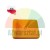 Orange rectangular rubber element, bumper displayed on a white background with a 24h delivery icon.