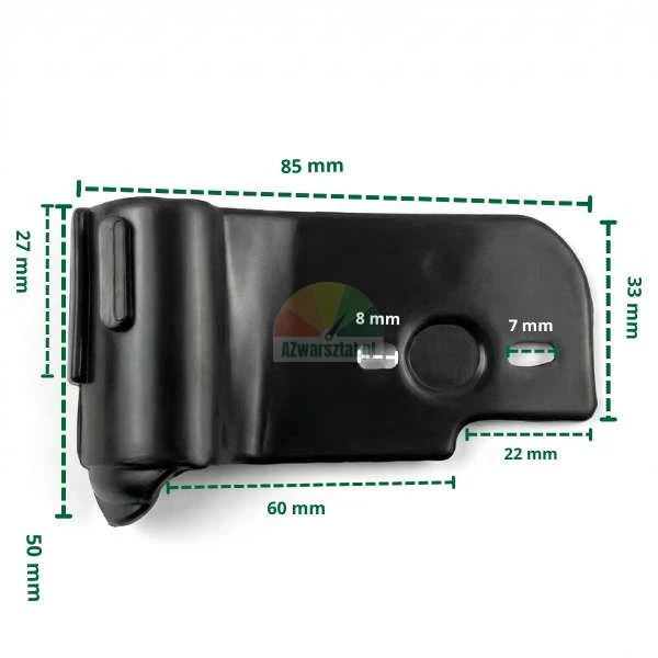 Plastic mounting foot cover type S with dimensions