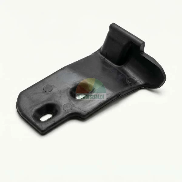 Black rubber mounting bracket with two oval bolt holes.