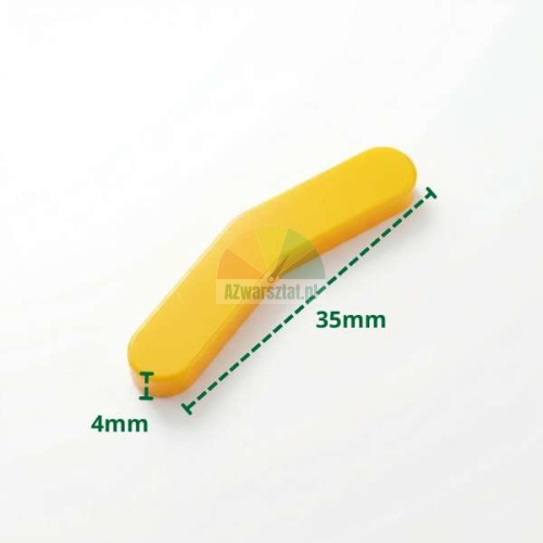 Yellow plastic mounting head insert, curved, 35mm