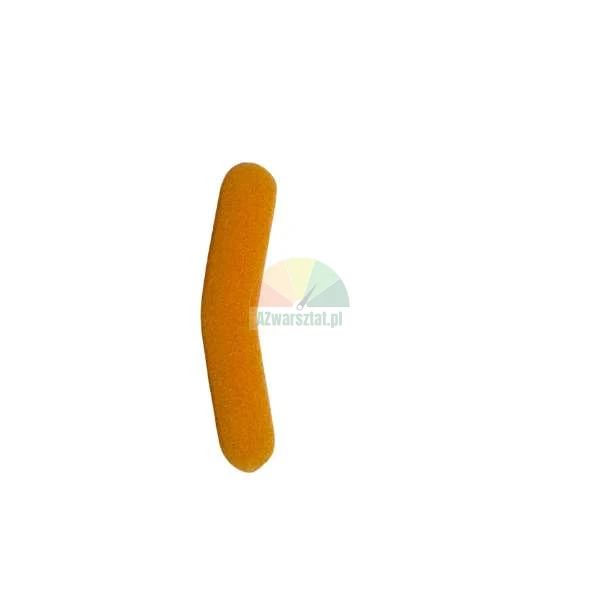Orange elongated foam element on a white background