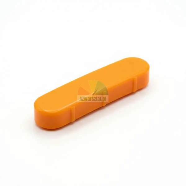 Orange plastic cover for a mounting foot