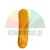 Oblong orange tablet with rounded edges on a white background
