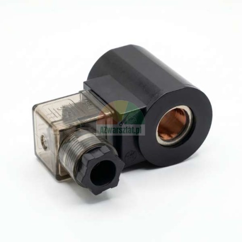 Solenoid coil 16mm 24V DC with connector and black housing
