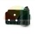 Black metal bracket with three mounting holes on a white background.