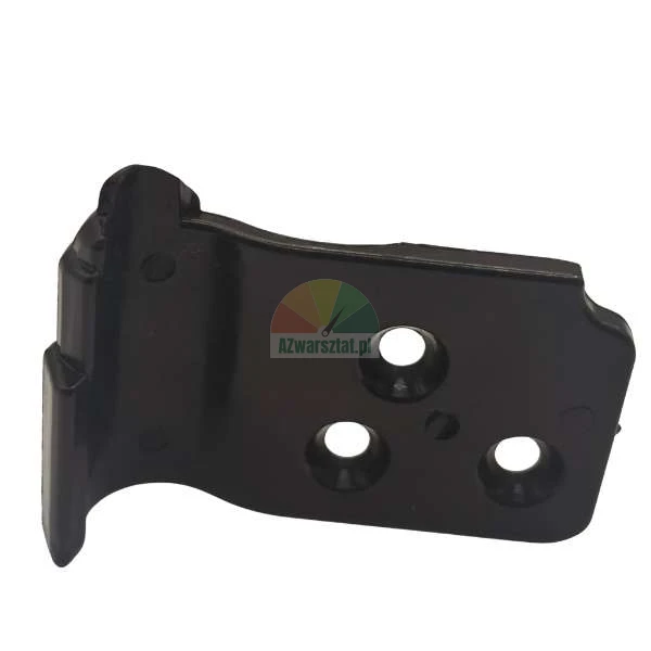 Black plastic mounting bracket with three circular holes for screw attachment.
