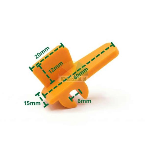 Plastic mounting foot cover TYPE B orange with technical dimensions