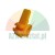 Orange plastic mounting clip with an irregular shape on a white background.