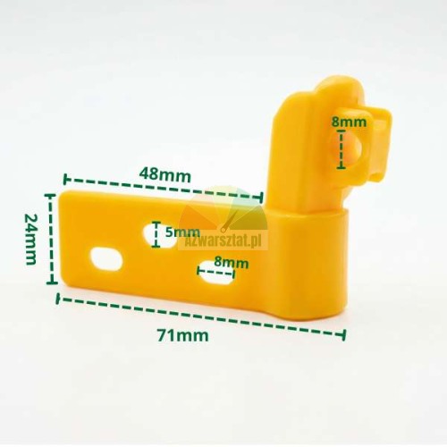Plastic mounting foot cover type R with dimensions