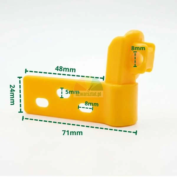 Plastic mounting foot cover type R with dimensions