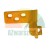 Yellow plastic L-shaped mounting component with four oval holes on a white background.