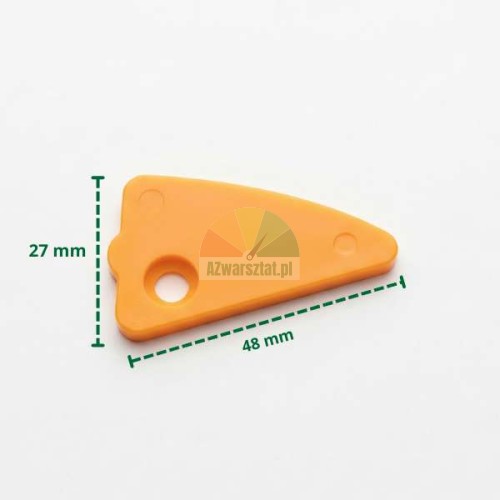 Orange plastic mounting foot cover type I dimensions 27x48 mm