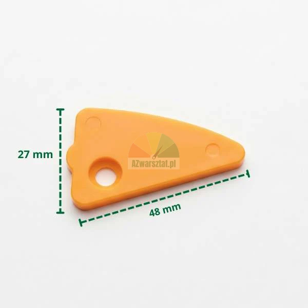 Orange plastic mounting foot cover type I dimensions 27x48 mm