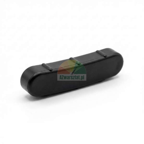 Black plastic cover for mounting foot Type H with an elongated shape and transverse ridges.