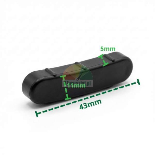 Plastic cover for mounting foot Type H with dimensions 43x11x5mm