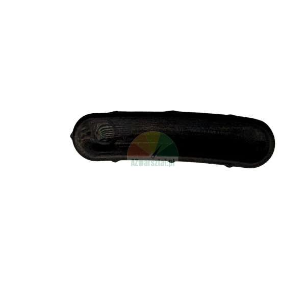 Black, oblong rubber seal for a vehicle door handle, shown on a white background.