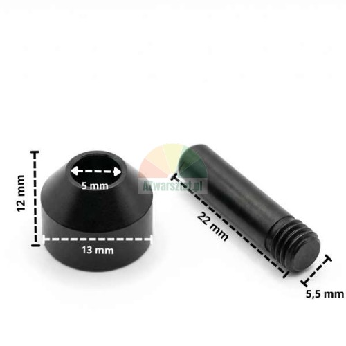 Tyre changer mounting head guide roller with dimensions