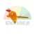 Orange plastic livestock ear tag component with a hole and a spike