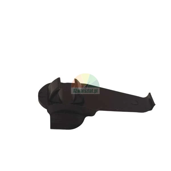 Black plastic mounting clip for automotive applications isolated on white background