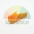 Orange plastic trigger component for vacuum cleaner on white background