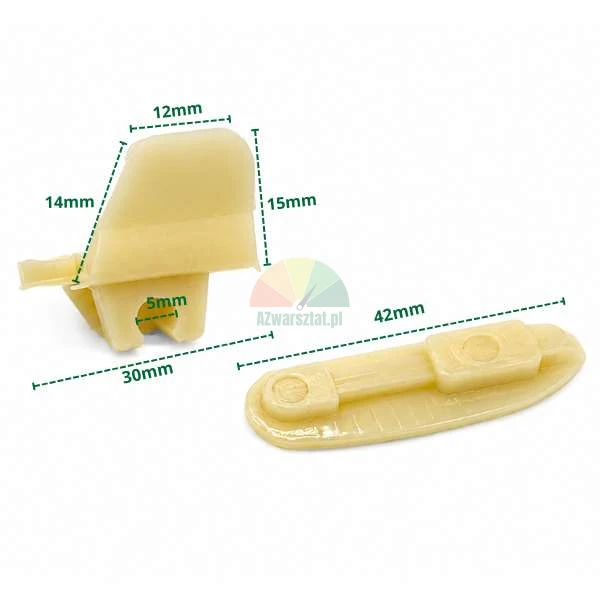 Plastic covers for mounting foot Type AS with dimensions
