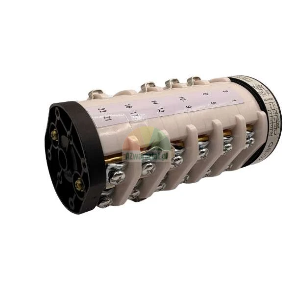 Multi-section cam switch with visible numbered screw terminals on a white background.