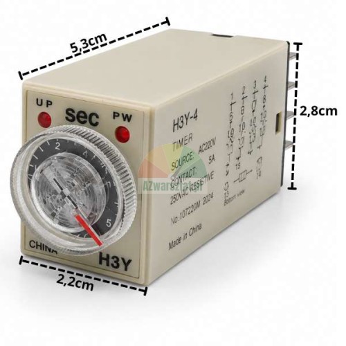 Time relay H3Y-4 AC 220V, 5 seconds, 14-pin