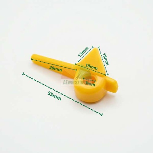 Yellow plastic mounting head protector Type AP with dimensions