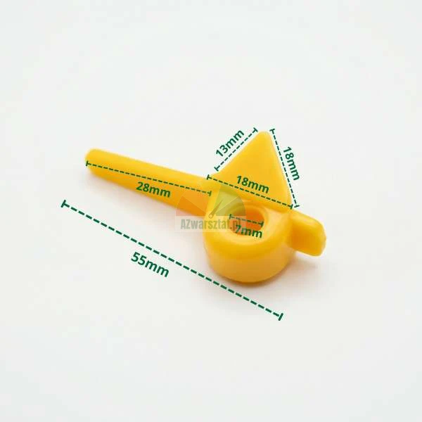 Yellow plastic mounting head protector Type AP with dimensions