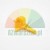 Yellow plastic mounting element for roller blinds on a white background