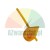 Orange plastic element of irregular shape with a thin protrusion and a hole.