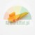 Orange plastic mounting element on a white background