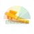Yellow plastic wedge for tile leveling system on white background