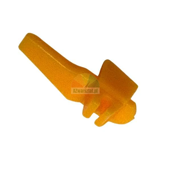 Small orange plastic lever or trigger component for a mechanical device