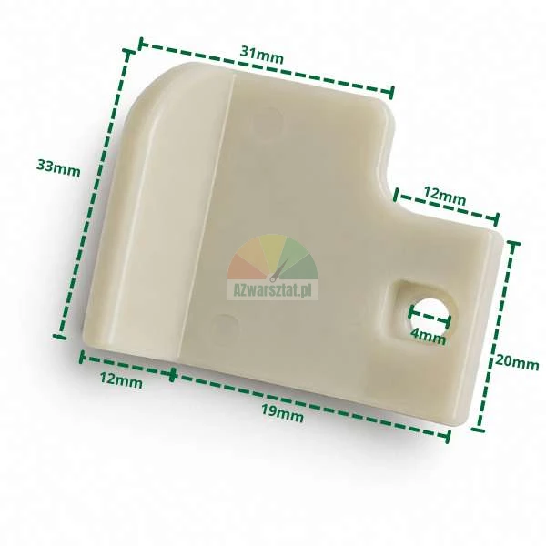 Plastic mounting foot cover Type AC with dimensions