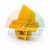 Yellow plastic mounting foot cover type N with dimensions
