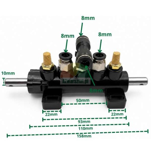 Valve block - air distributor at the pedal Type D with dimensions