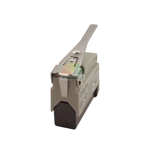 Micro switch with a long metal lever, grey and black housing