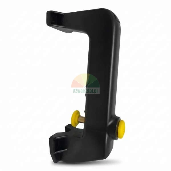 Black plastic holder for a pressure washer gun or lance with a yellow fastening element.