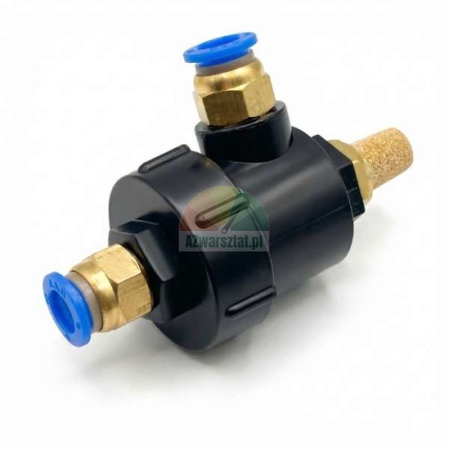 Quick exhaust valve for pneumatic striker with 2 x 8mm fittings and muffler