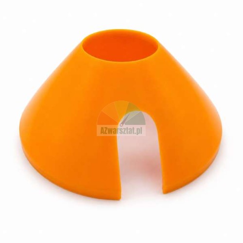 Orange plastic cone 120mm/40mm with a side cutout.