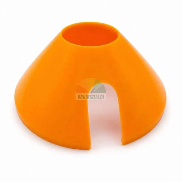Orange plastic cone 120mm/40mm with a side cutout.