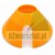 Orange plastic cone cover with top opening and side notch.