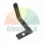 Black bent metal part with a mounting hole on a white background.