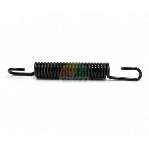 Black tension spring with hooks, dimensions 9.5cm by 1.5cm