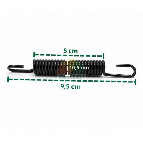 Black tension spring 9.5cm long and 1.5cm diameter