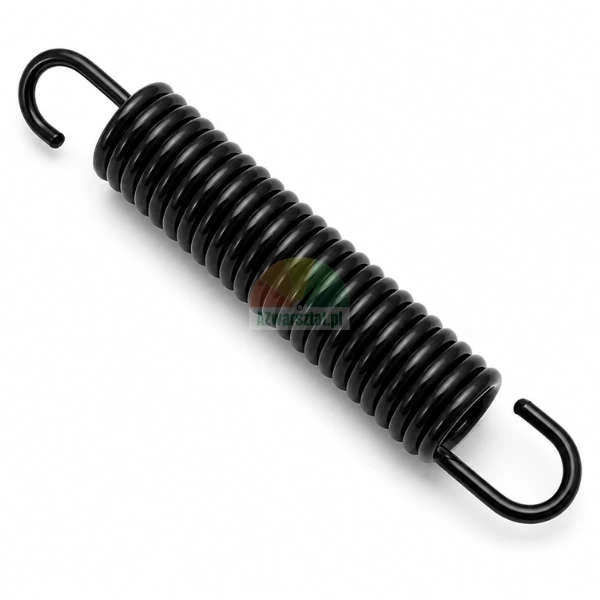 Black extension spring with hooks on both ends